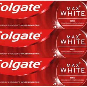 Colgate Max White One Whitening Toothpaste, Teeth Whitening Toothpaste with a Clinically Proven Formula 75ml (Pack of 3)