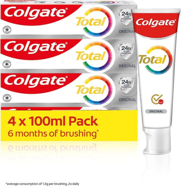 Colgate Total Original Toothpaste 4x100ml | Stronger 24-hour bacterial defence