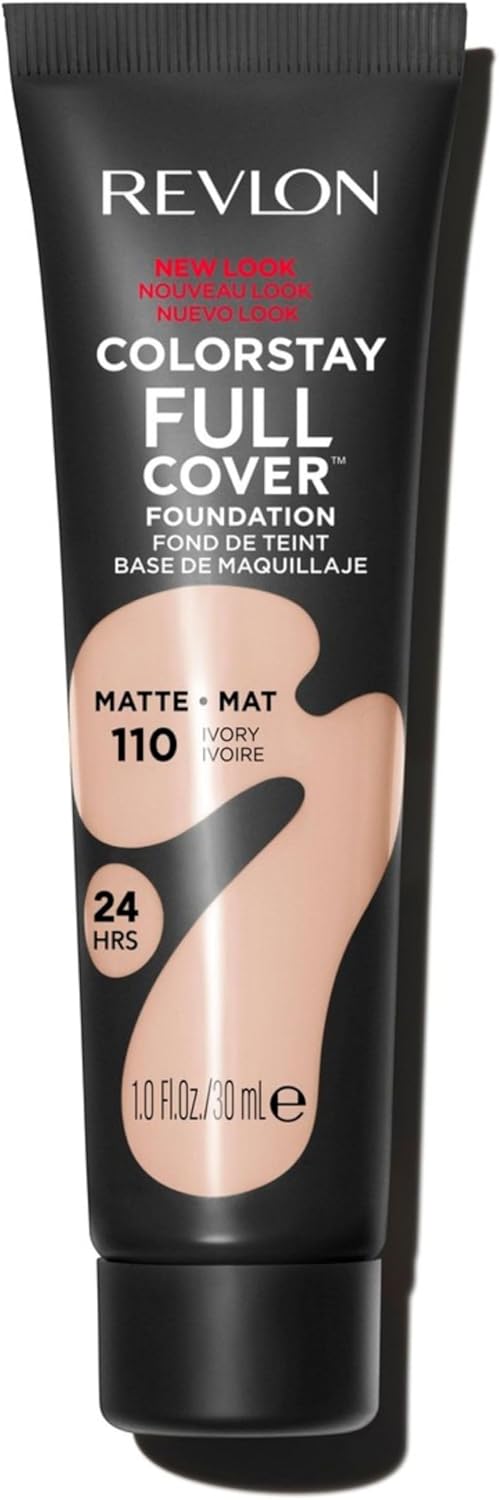 Revlon ColorStay Full Cover Matte Foundation – Ivory (110) | Longwear, Heat & Sweat Resistant, 30ml