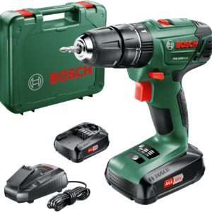Bosch Home and Garden Cordless Combi Drill PSB 1800 LI-2 (2 batteries, 18 Volt System, in carrying case)